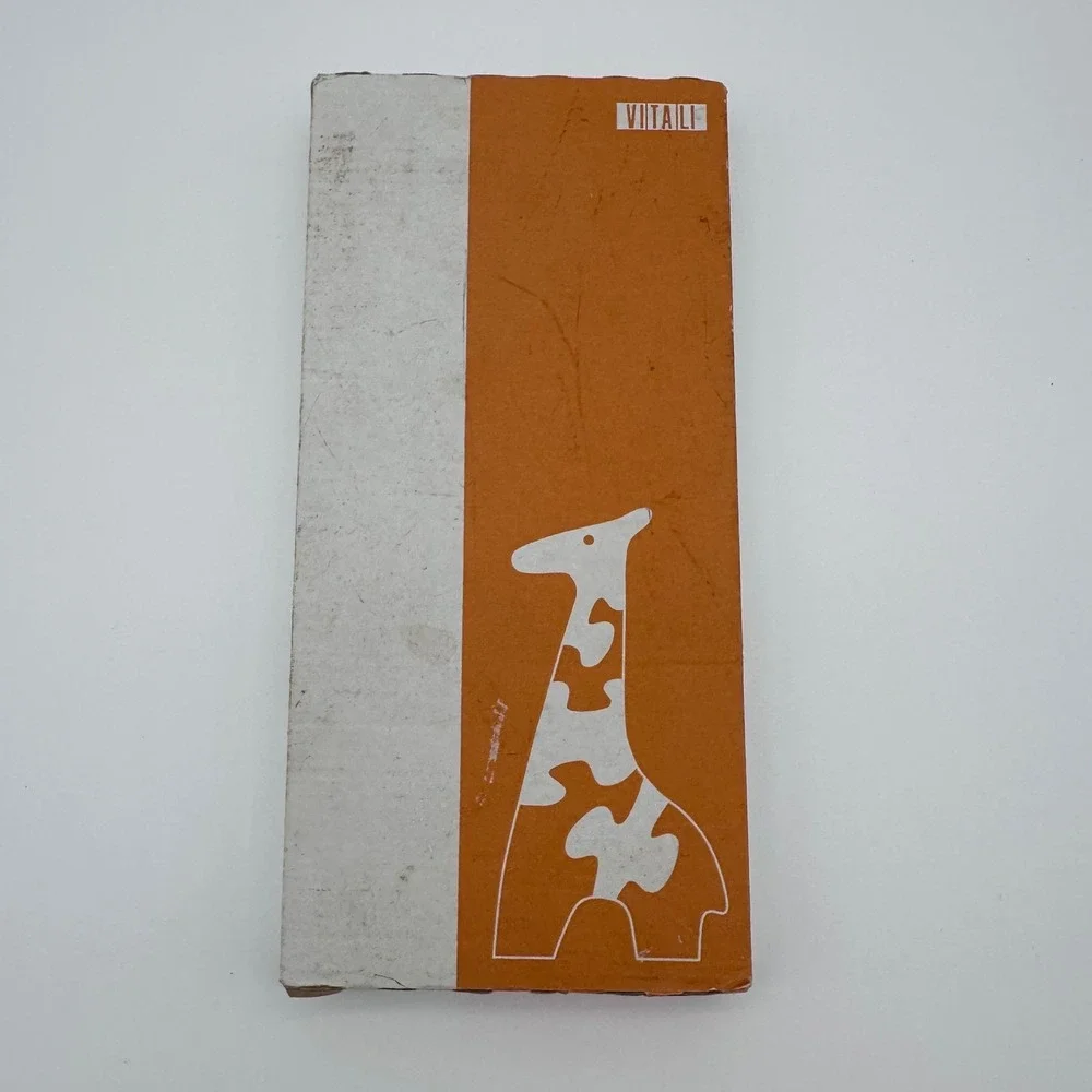 1970 Antonio Vitali Wooden Giraffe Puzzle VIT-0002 Switzerland Boxed, Vintage
